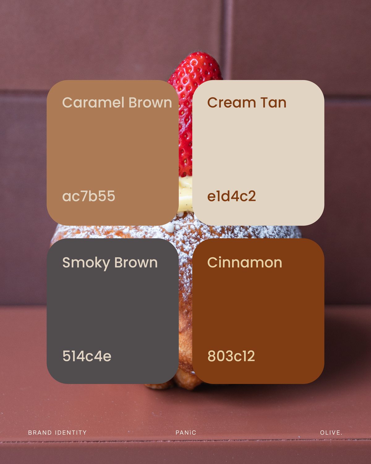Palette colori di Panìc: Caramel Brown, Cream Tan, Smoky Brown, Cinnamon